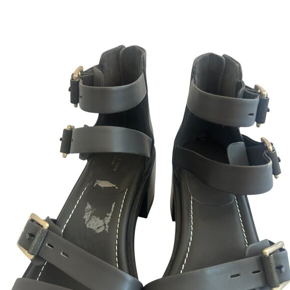 Rag & Bone Fallon Block Heel Sandals Shoes Strappy Buckle Grey Size 40 9.5 Women - Picture 6 of 13